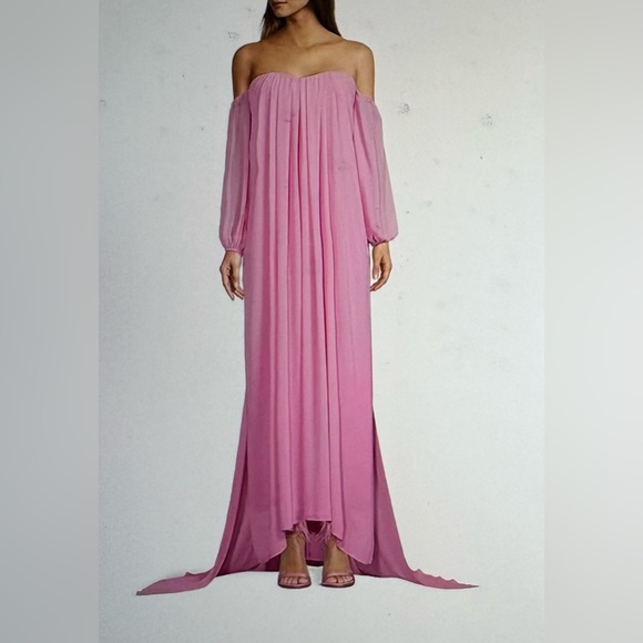 Antonio Melani Gown🩷Gorgeous Lily Crepe Chiffon Sweetheart Neckline Flowy Gown💕 - Picture 11 of 15